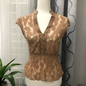 Brown Mesh Blouse